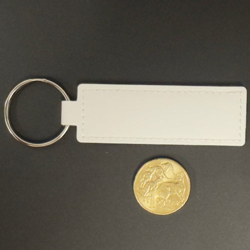 White leather keychain 
