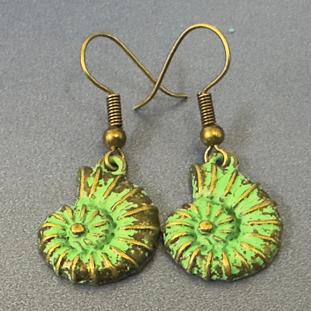 Ocean Earrings - Antique Teal Patina