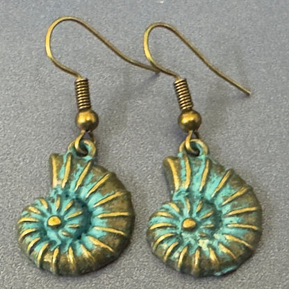 Ocean Earrings - Antique Teal Patina