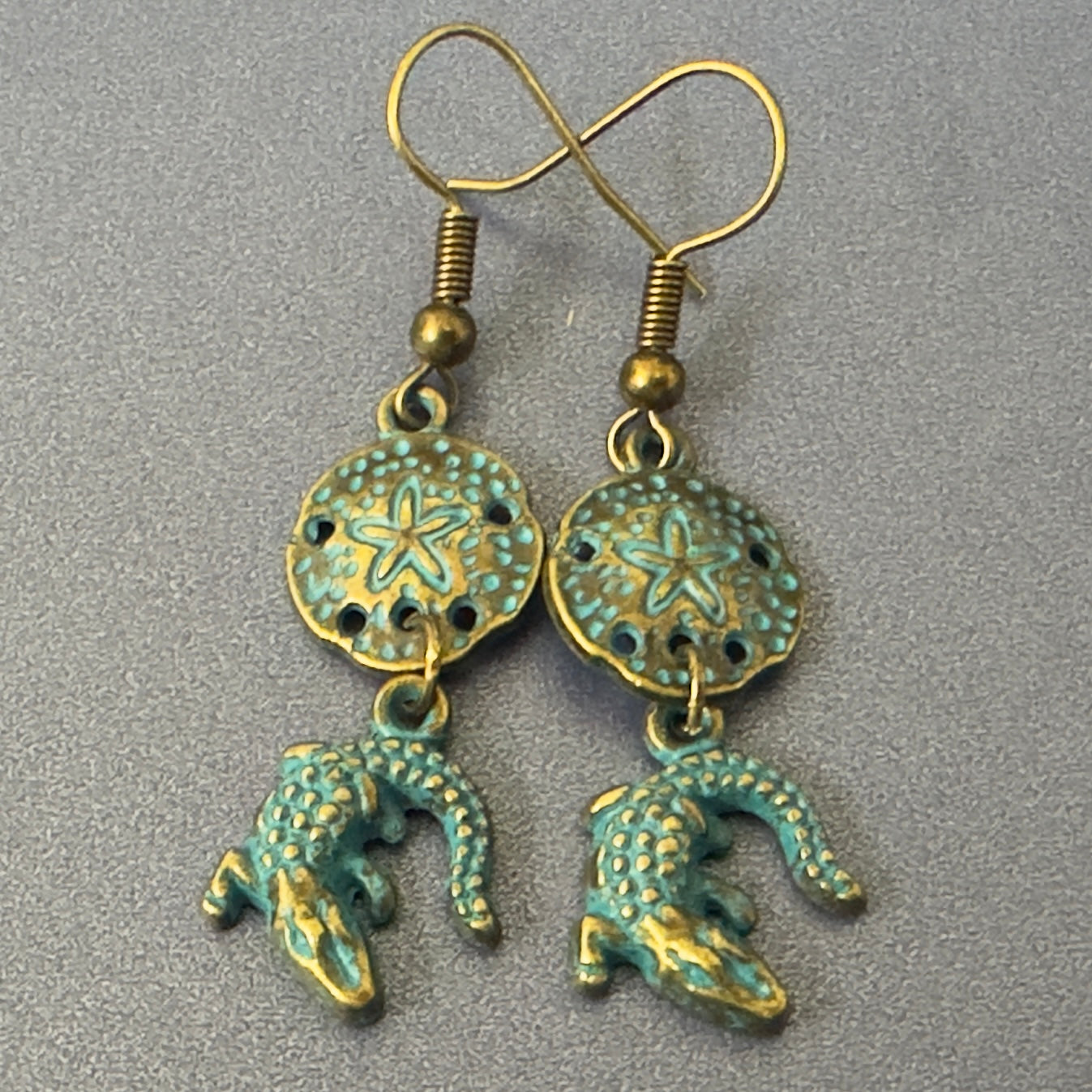 Ocean Earrings - Antique Teal Patina