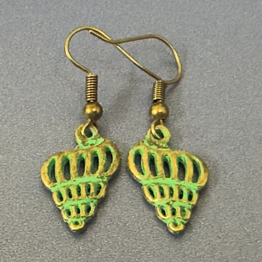 Ocean Earrings - Antique Green Patina