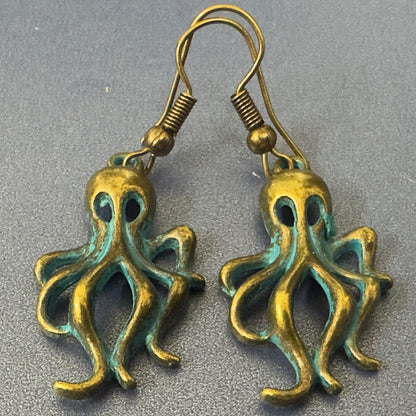 Ocean Earrings - Antique Teal Patina