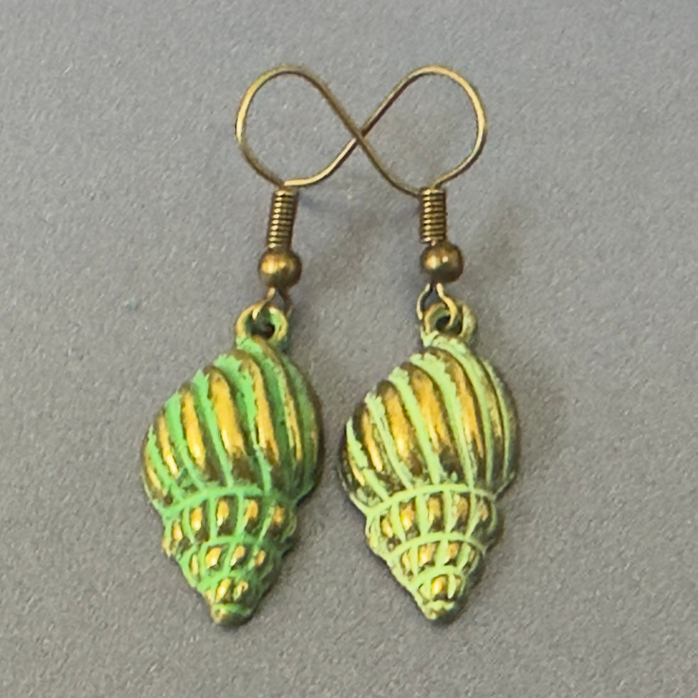 Ocean Earrings - Antique Green Patina
