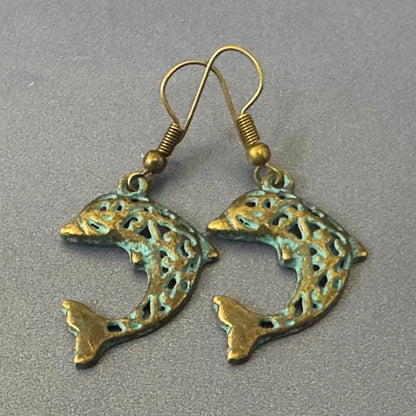 Ocean Earrings - Antique Teal Patina