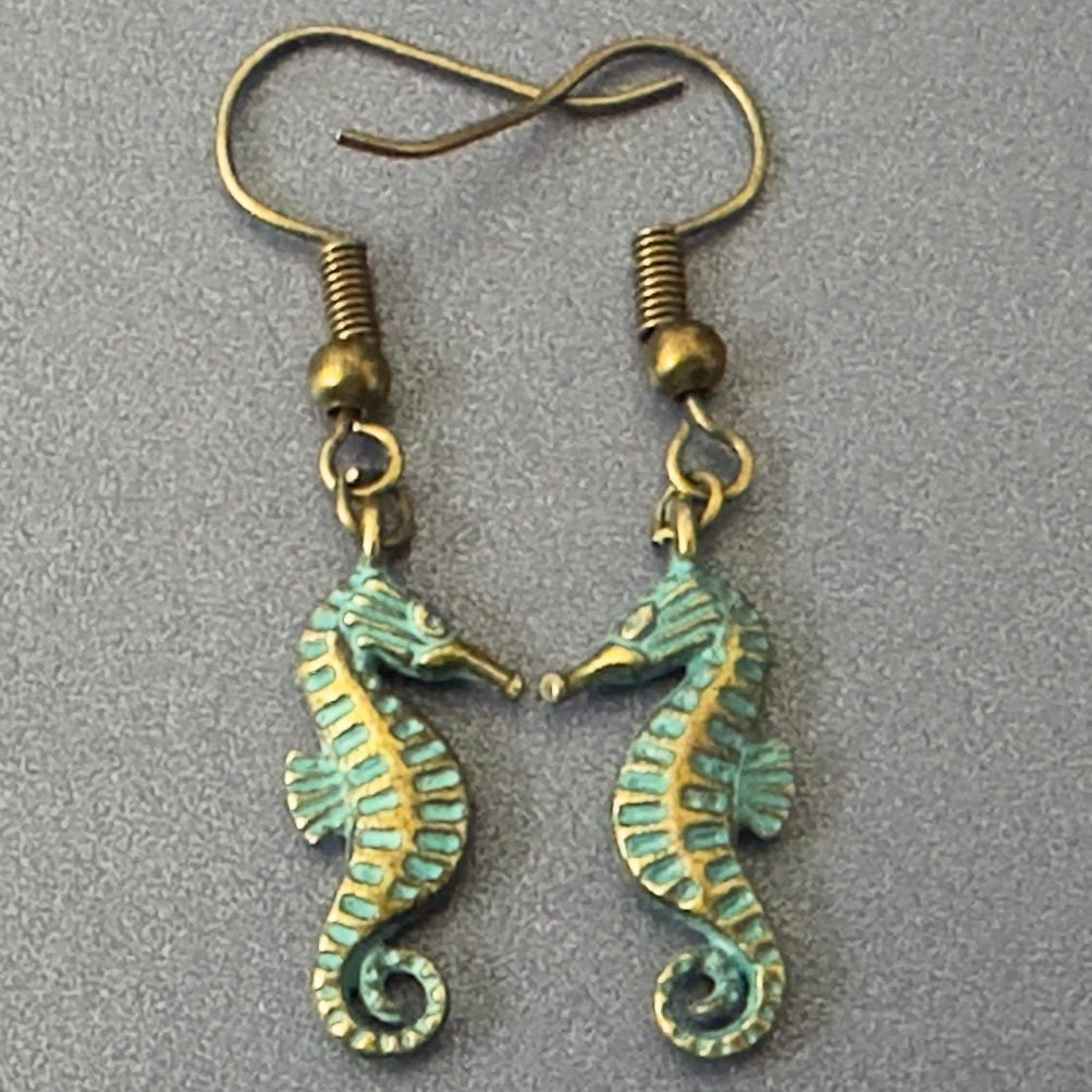 Ocean Earrings - Antique Teal Patina