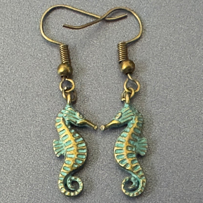 Ocean Earrings - Antique Teal Patina