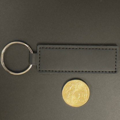 Black leather keychain